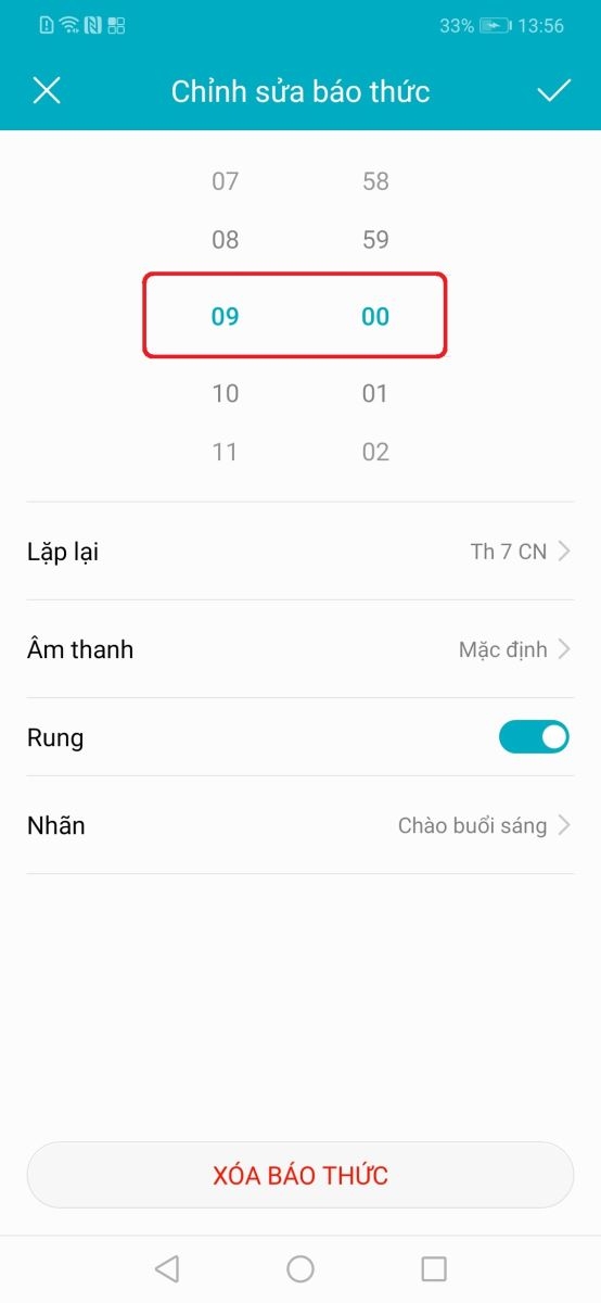 Hướng dẫn tạo báo thức trên Honor Play 2