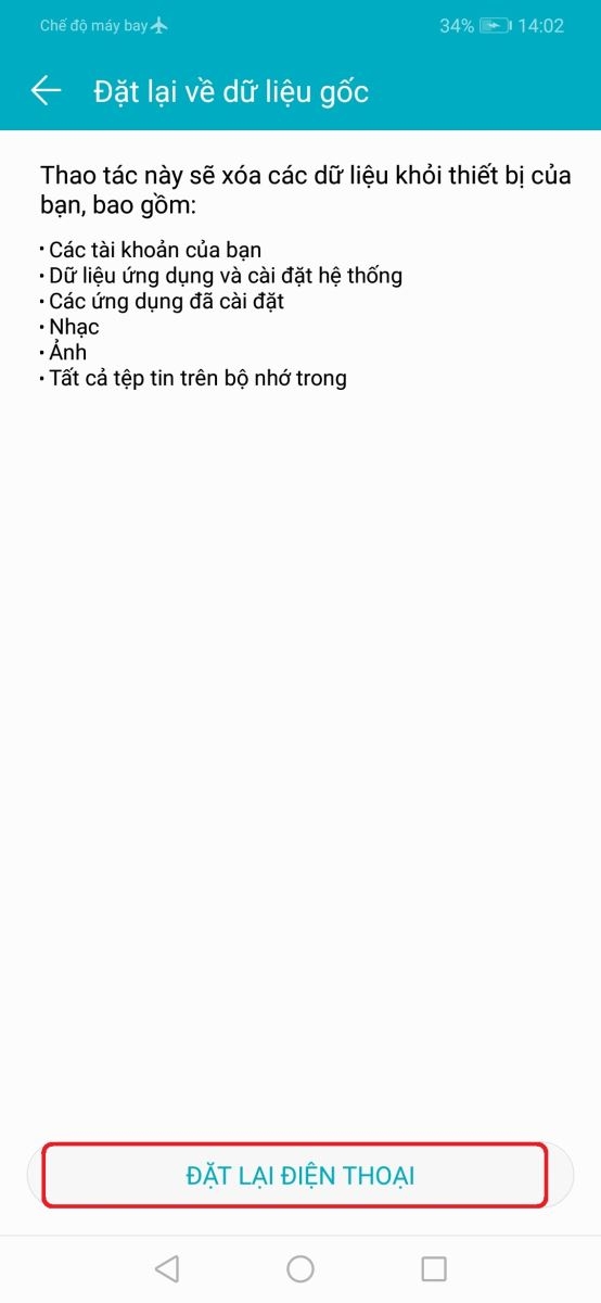 Hướng dẫn khôi phục cài đặt gốc trên Honor Play 5