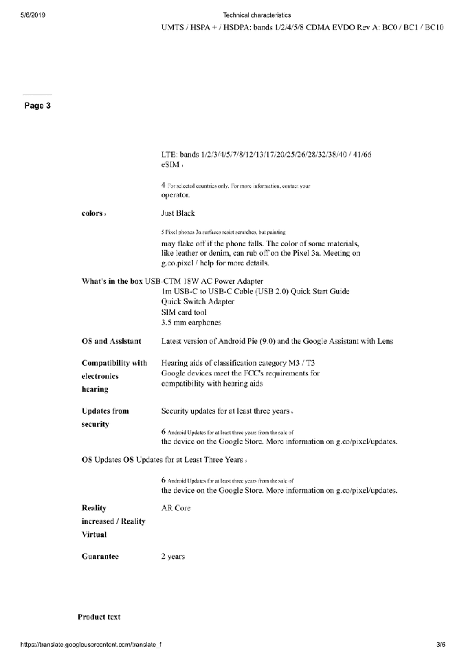 Cấu hình Google Pixel 3a (ảnh 2)
