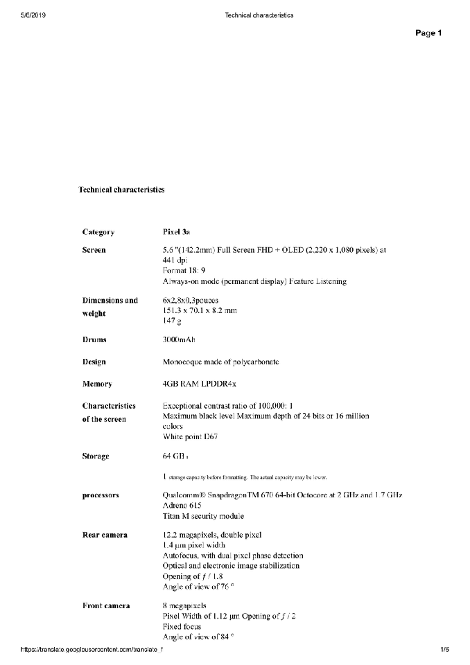 Cấu hình Google Pixel 3a (ảnh 6)
