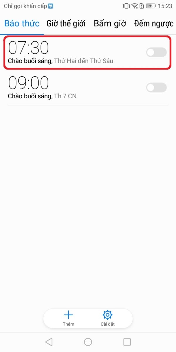 Hướng dẫn tạo báo thức trên Huawei Y6 Prime  2