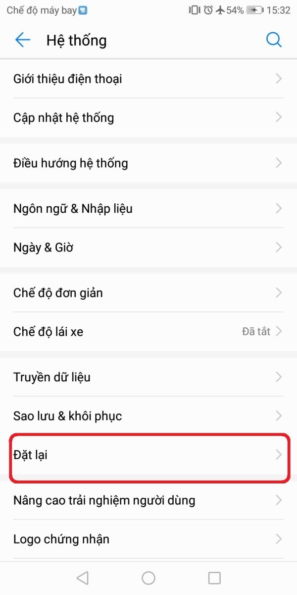 Hướng dẫn khôi phục cài đặt gốc trên Huawei Y6 Prime 3