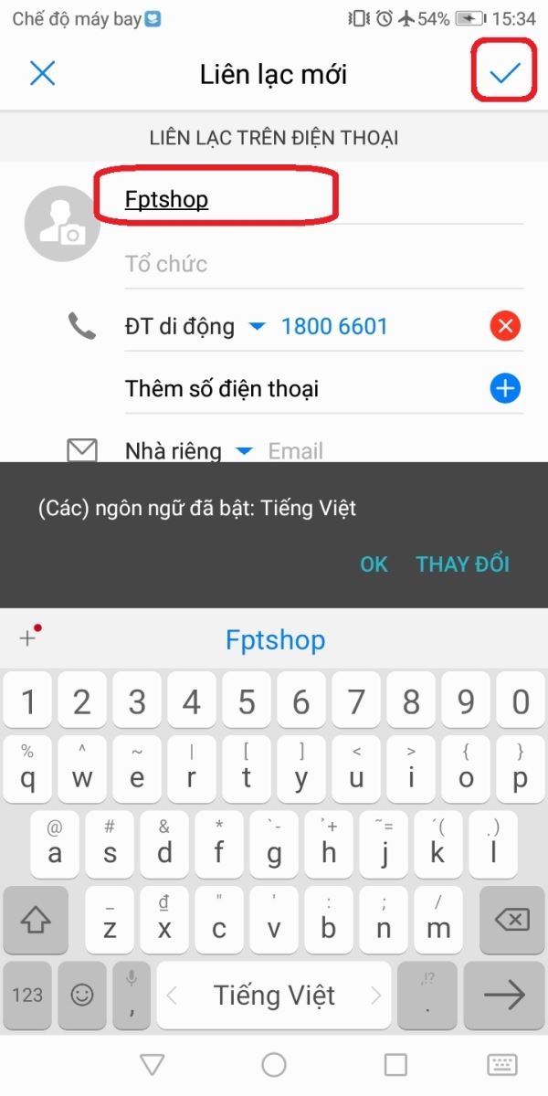 Hướng dẫn lưu tên vào danh bạ trên Huawei Y6 Prime 4