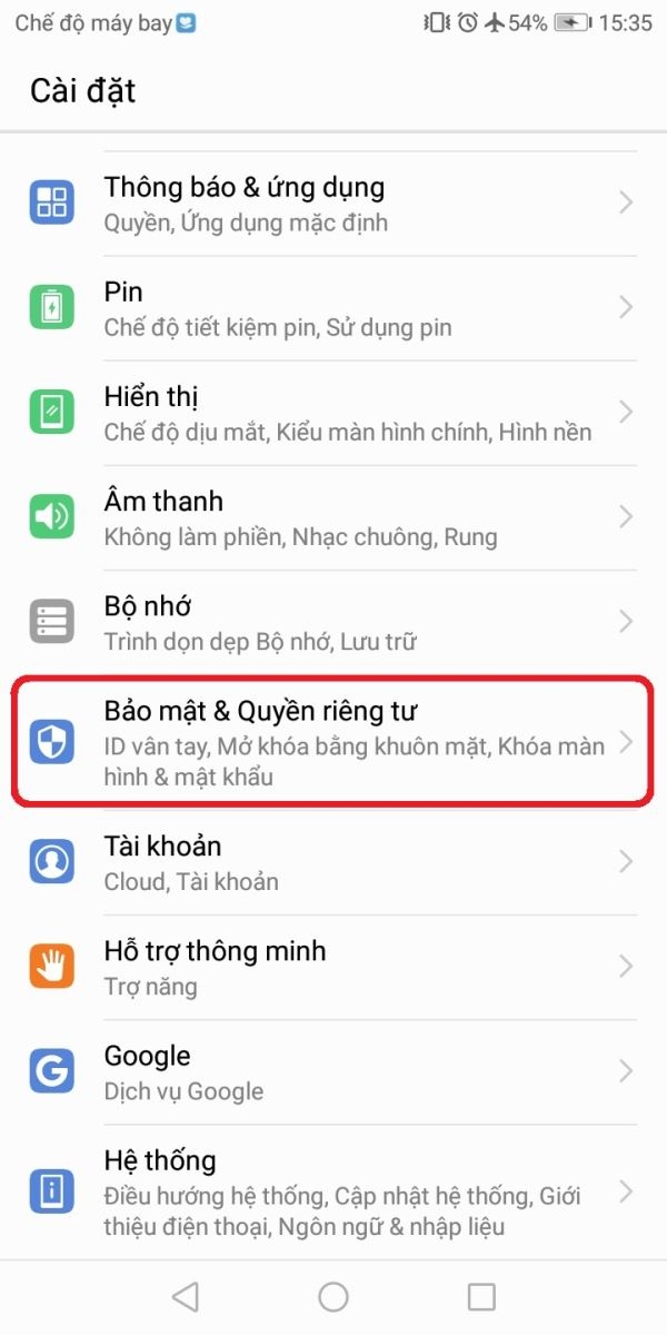 Hướng dẫn thiết lập mở khóa bằng vân tay trên Huawei Y6 Prime 2