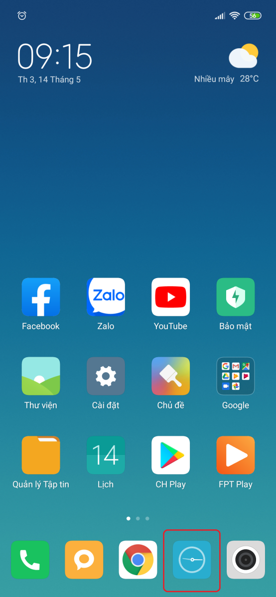 Hướng dẫn tạo báo thức trên Xiaomi Mi 8 1