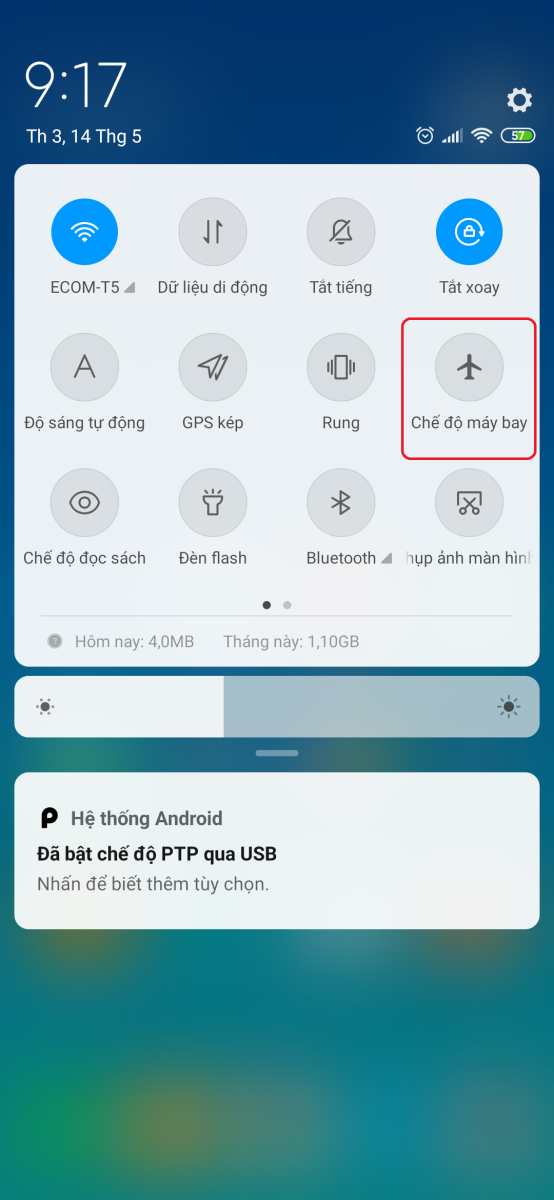 Hướng dẫn kích hoạt chế độ máy bay trên Xiaomi Mi 8 2