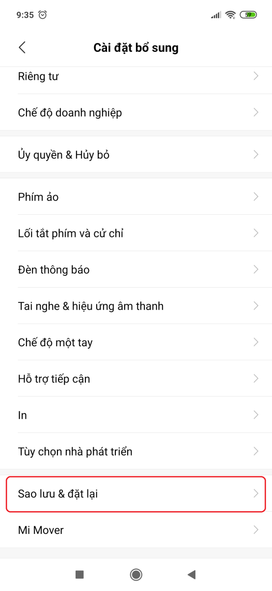 Hướng dẫn khôi phục cài đặt gốc trên Xiaomi Mi 8 3