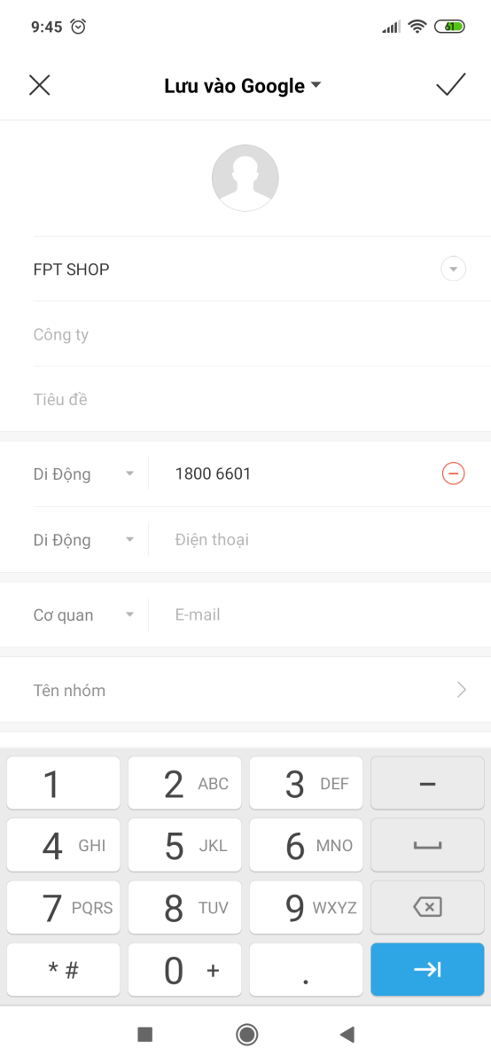 Hướng dẫn lưu tên vào danh bạ trên Xiaomi Mi 8 3