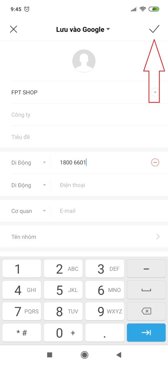 Hướng dẫn lưu tên vào danh bạ trên Xiaomi Mi 8 4