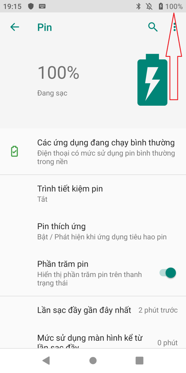 Hướng dẫn bật hiển thị phần trăm pin trên Xiaomi Mi A2 5
