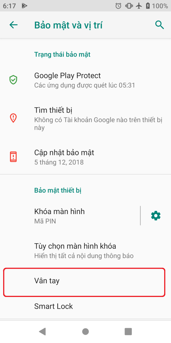 Hướng dẫn thiết lập mở khóa bằng vân tay trên Xiaomi Mi A2 3