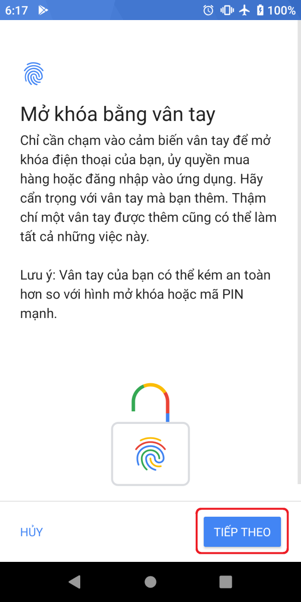 Hướng dẫn thiết lập mở khóa bằng vân tay trên Xiaomi Mi A2 4