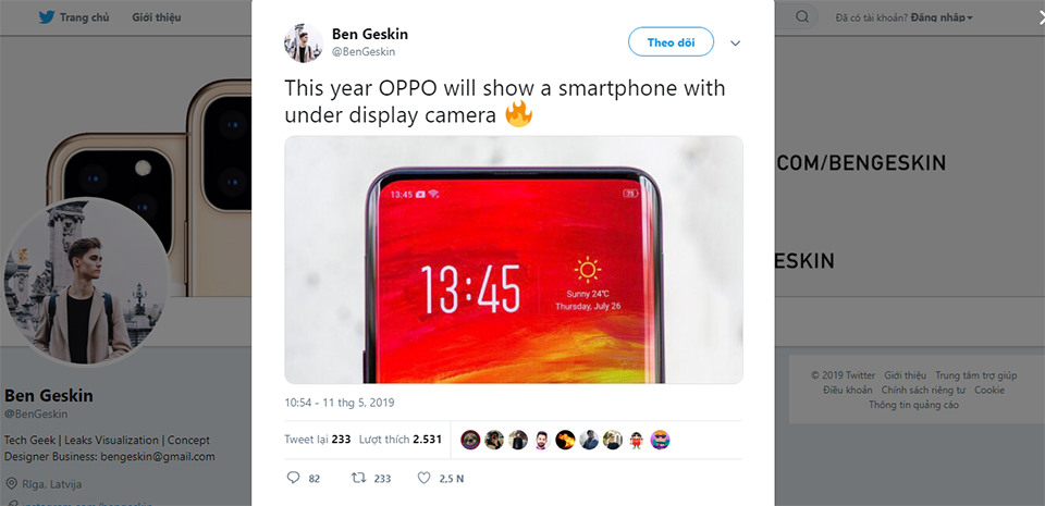 OPPO sắp ra mắt smartphone có camera dưới màn hình (ảnh 1)