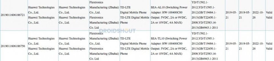 Huawei Nova 5 đạt chứng nhận 3C