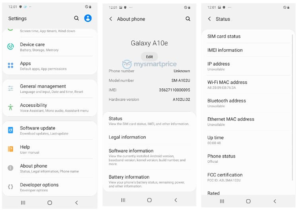 Galaxy A10e đạt chứng nhận EEC (ảnh 1)