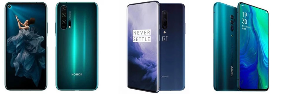 Honor 20 Pro, OnePlus 7 Pro, OPPO Reno 10x Zoom