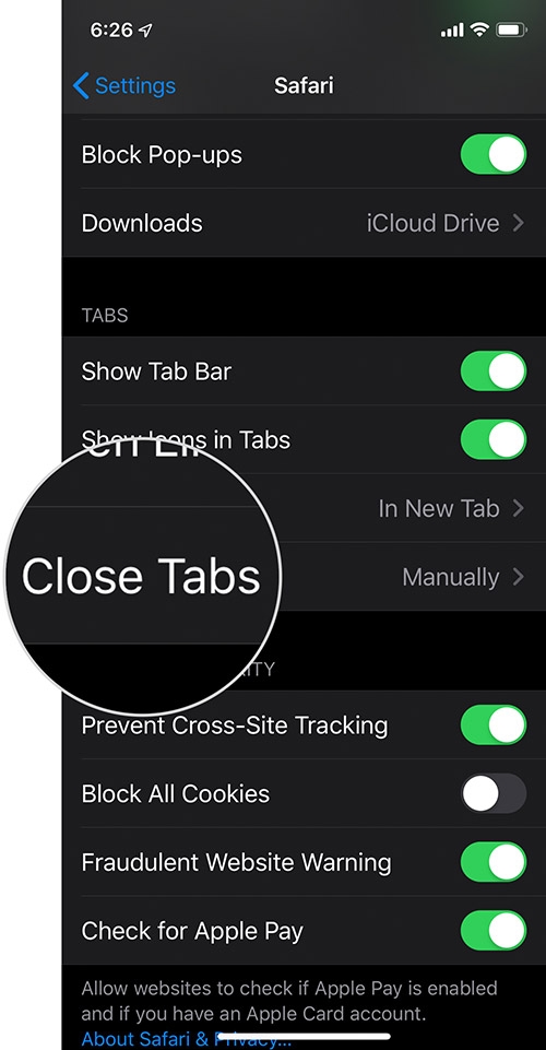 Đóng tab Safari tự động trong iOS 13 và iPadOS 13 Đóng tab Safari tự động trong iOS 13 và iPadOS 13