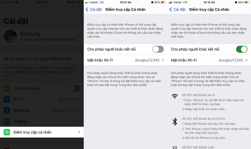 chia sẻ internet từ iphone cho máy tính qua usb 2