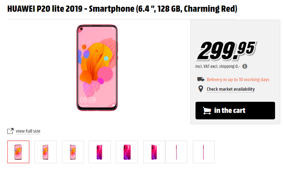 Giá bán Huawei P20 Lite 2019 Giá bán Huawei P20 Lite 2019