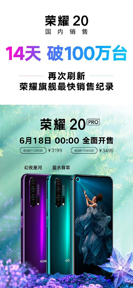 Honor 20 bán được 1 triệu chiếc