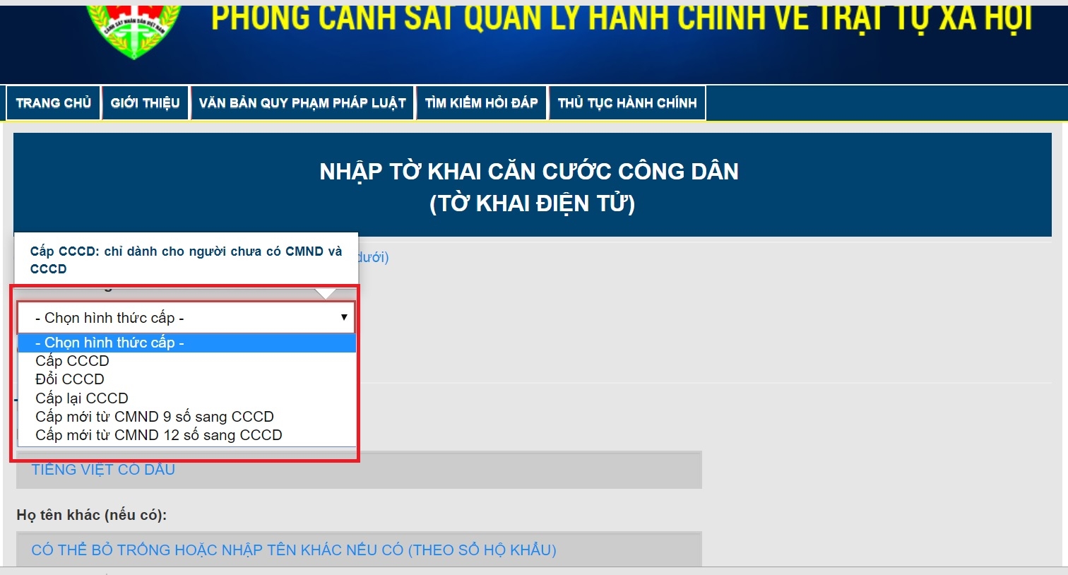 làm thẻ căn cước