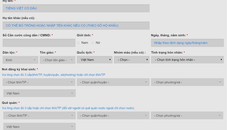 làm thẻ căn cước