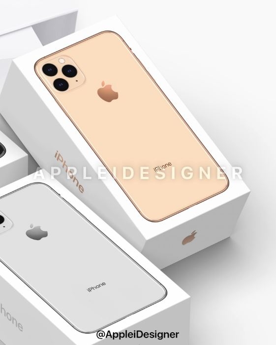 Xuất hiện ảnh render vỏ hộp iPhone XI màu đen, bạc và gold 3
