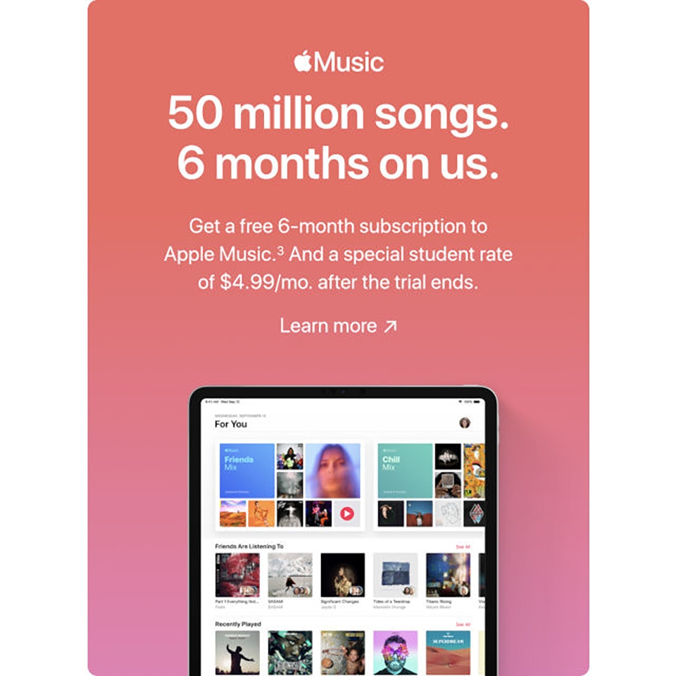 Apple Music miễn phí 6 tháng dùng thử cho sinh viên Apple Music miễn phí 6 tháng dùng thử cho sinh viên
