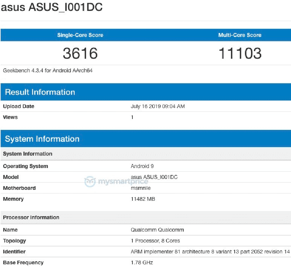 ROG Phone 2 lộ cấu hình trên Geekbench