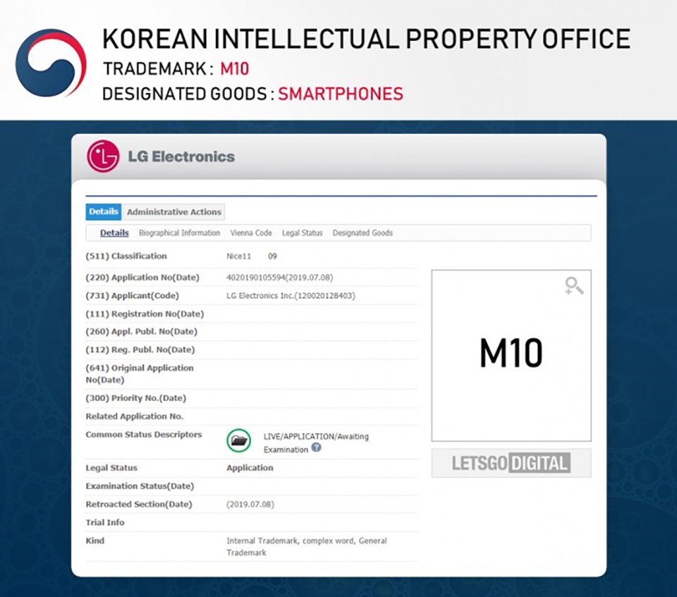 LG đăng ký tên thương hiệu M10 mới LG đăng ký tên thương hiệu M10 mới