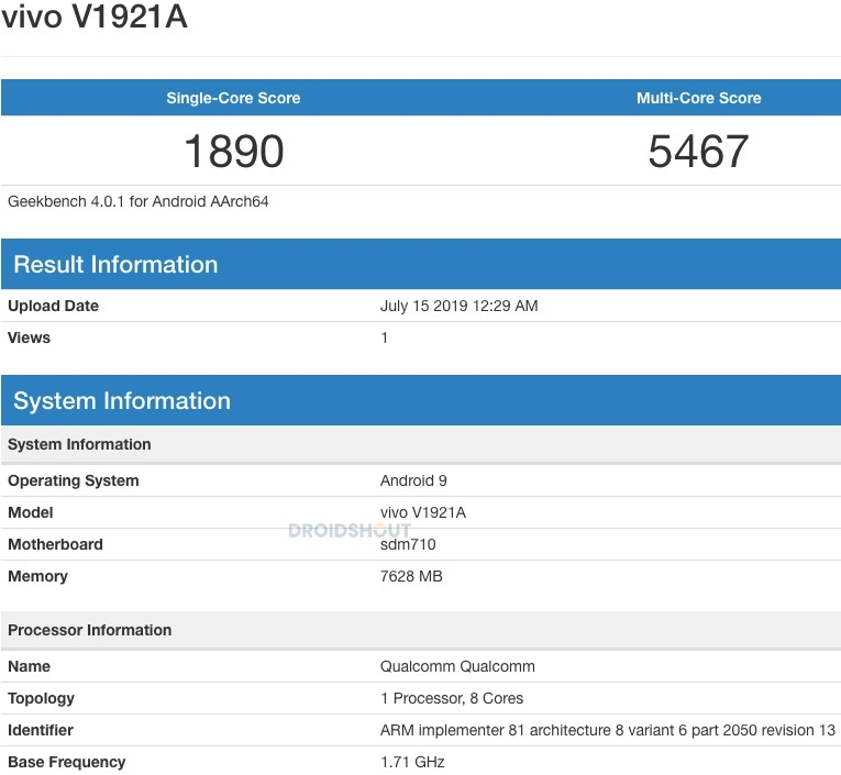 Vivo V1921A
