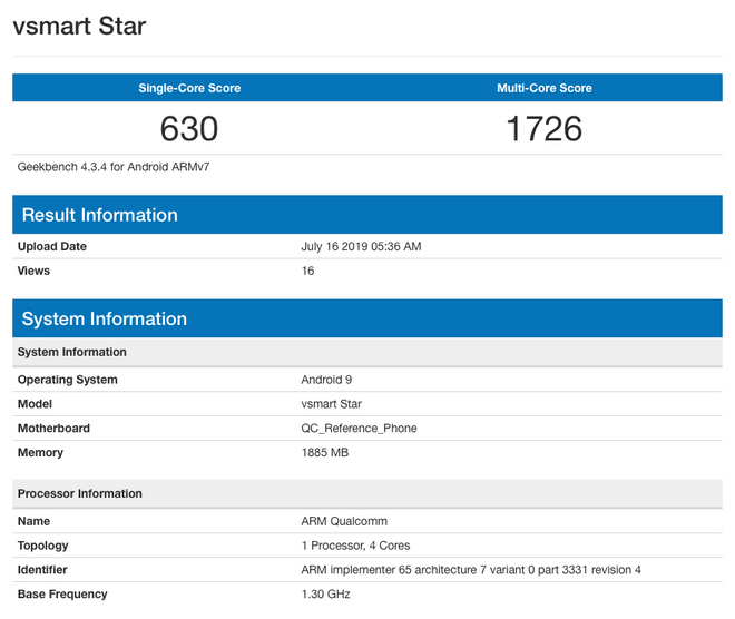 cấu hình vsmart star