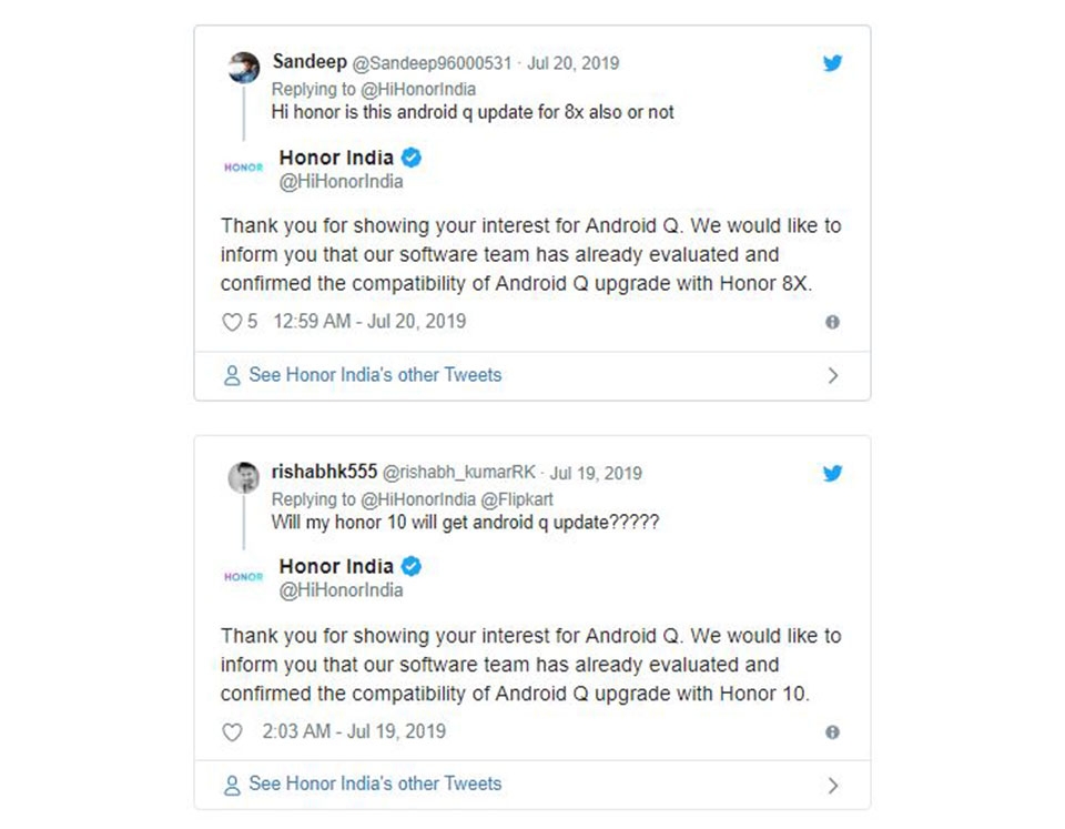 Honor 8X và Honor 10 được xác nhận có Android Q