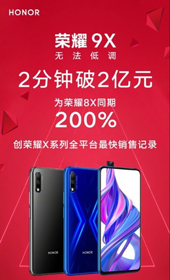 Honor 9x đã bán được 100,000 chiếc chỉ sau 2 phút