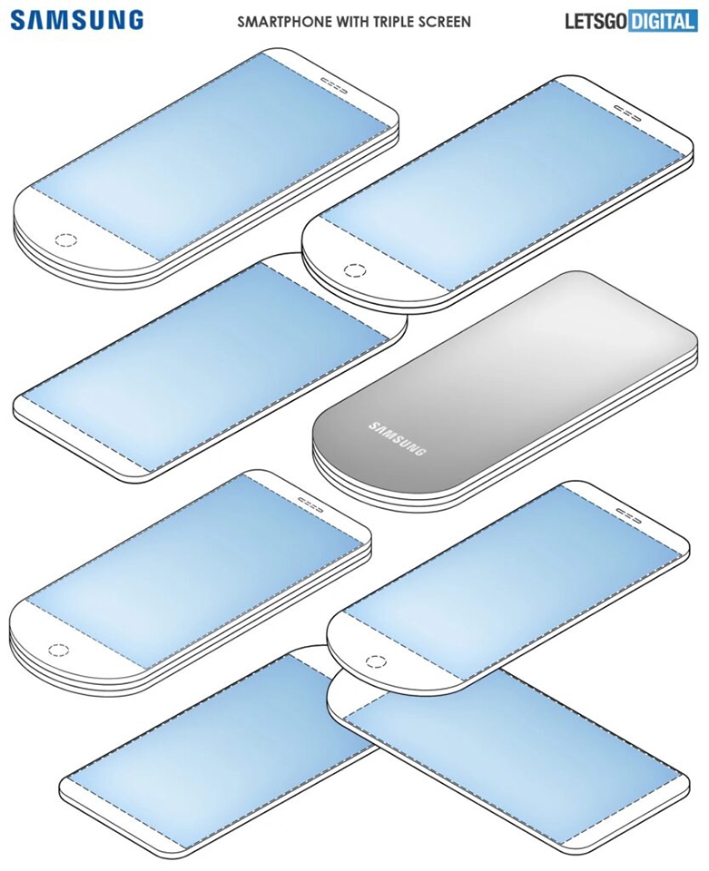 Bằng sáng chế mới của Samsung về smartphone màn hình rẻ quạt (ảnh 1)