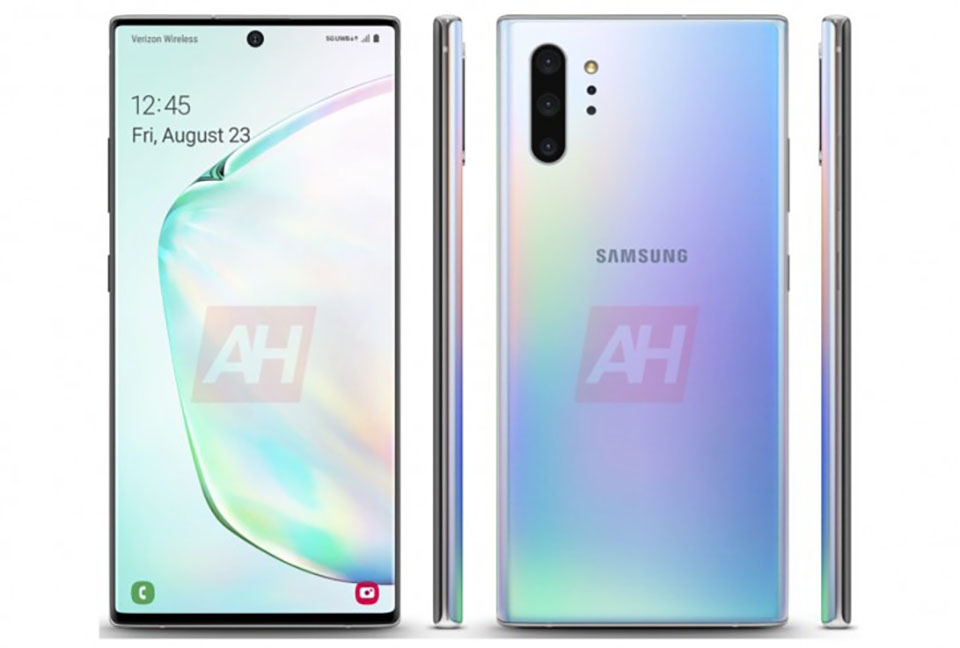Ảnh render Galaxy Note 10+ 5G