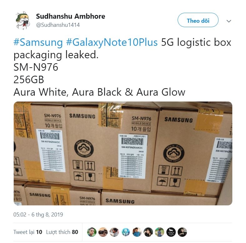 Rò rỉ ảnh hộp vận chuyển Galaxy Note 10 5G, sẵn sàng lên kệ trong thời gian tới 2
