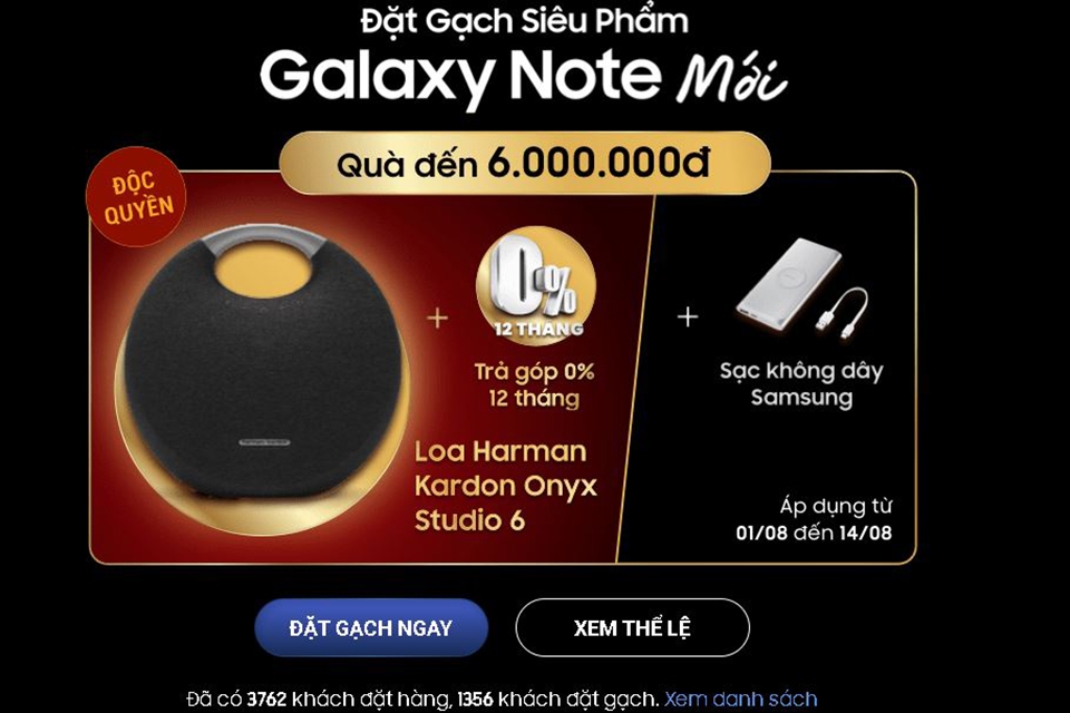 đặt gạch Galaxy Note 10