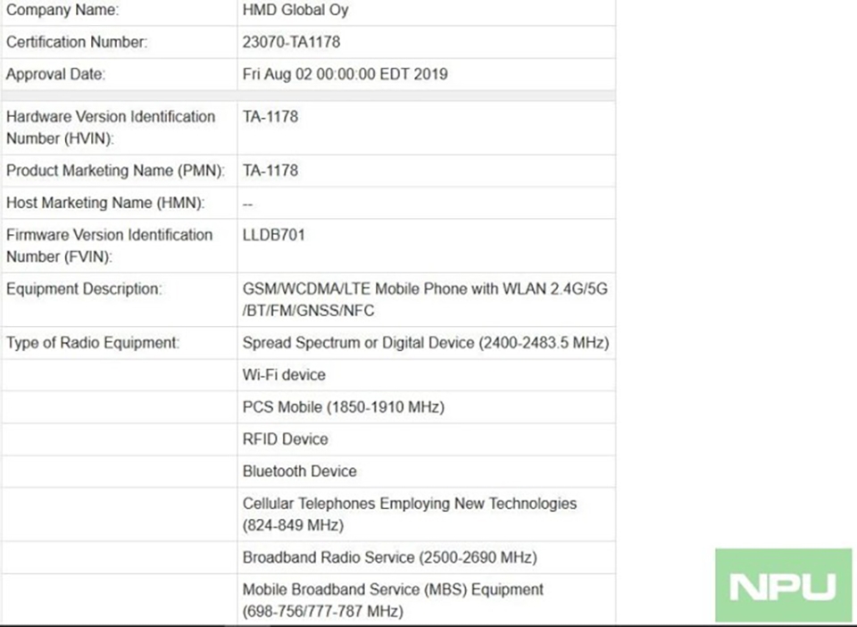 Nokia TA-1178 đạt chứng nhận tại Canada