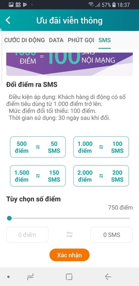 Ưu đãi SMS