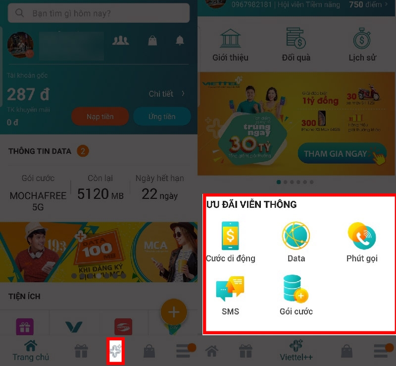 Nhận data từ Viettel++