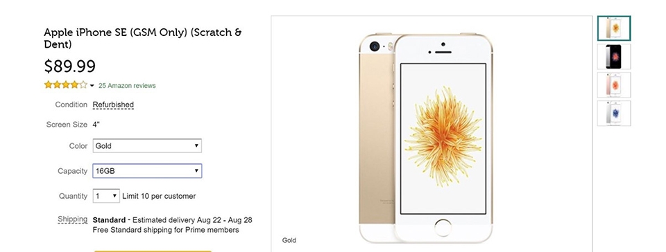 iPhone SE tân trang đang được bán với giá 90 USD (ảnh 1) iPhone SE tân trang đang được bán với giá 90 USD (ảnh 1)