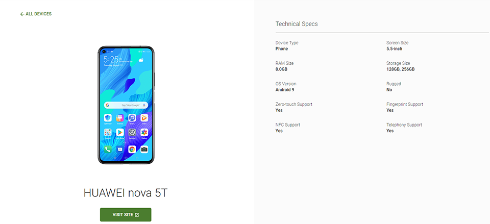 Thông tin Huawei Nova 5T Thông tin Huawei Nova 5T