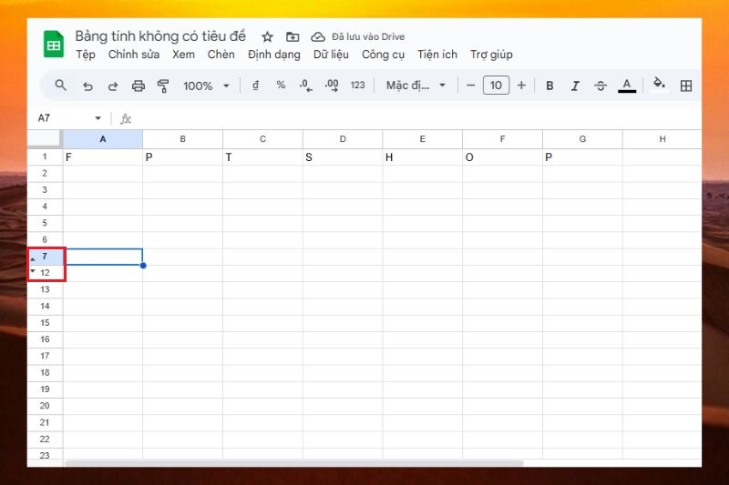 Ẩn cột trong Google Sheet ảnh 7