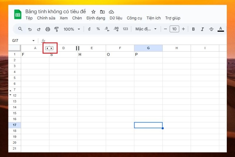 Ẩn cột trong Google Sheet ảnh 8