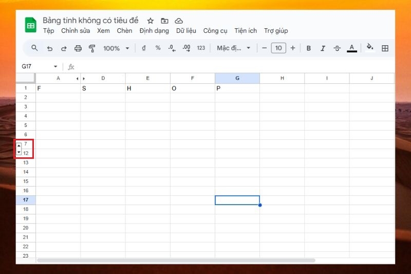 Ẩn cột trong Google Sheet ảnh 9
