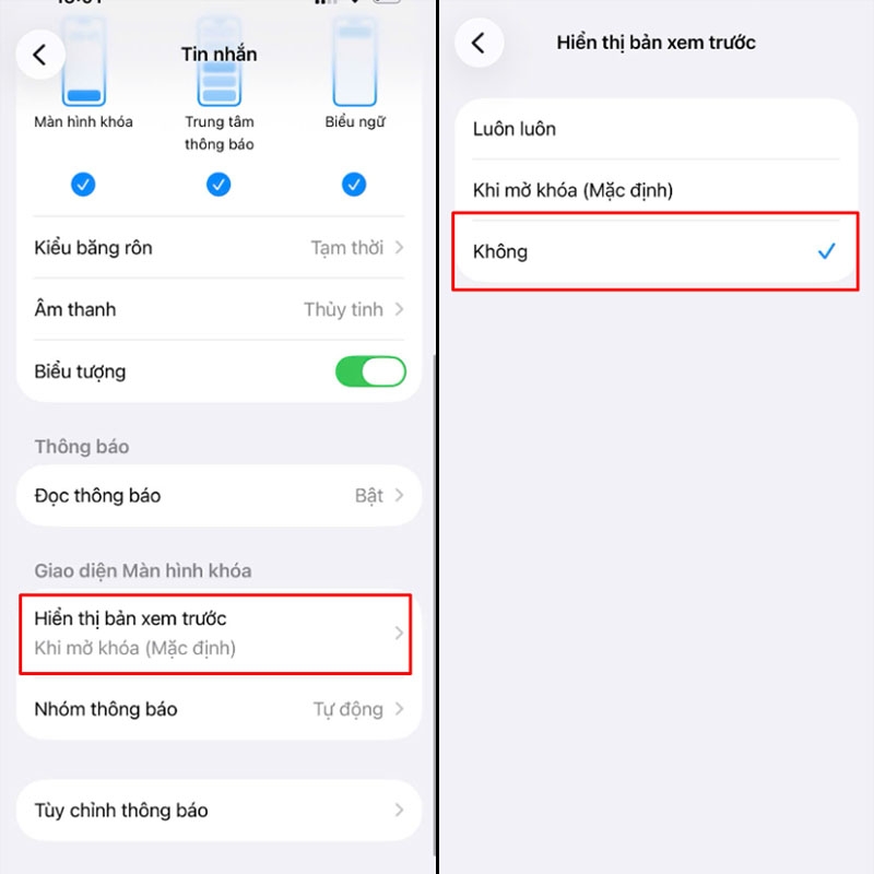 Ẩn nội dung tin nhắn trên iPhone - hình 4