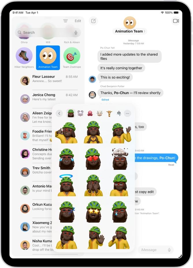 Animoji và Memoji trong Tin nhắn trên iPad - Hình 6