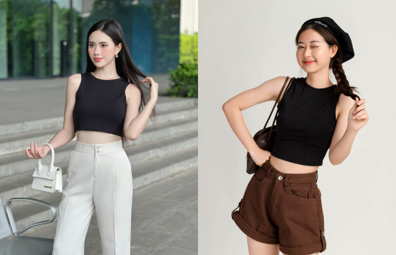 Áo croptop mặc với quần gì? (hình 1)