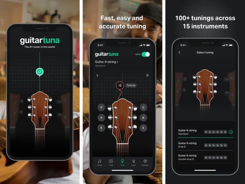 App chỉnh dây đàn guitar - GuitarTuna